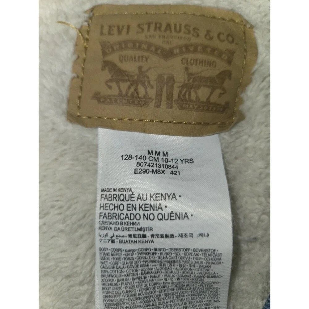 Girls Levi Strauss Denim Jacket With Sherpa Lining Size M 10-12 Years